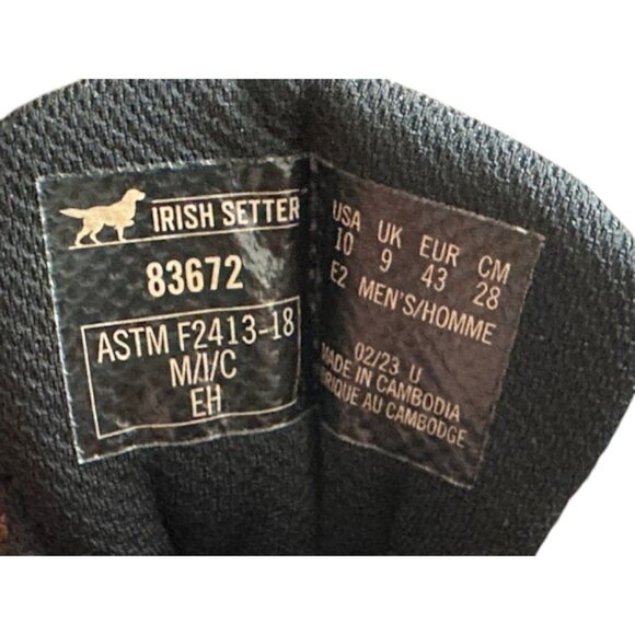 Red Wing Irish Setter Hopkins Brown Waterproof Leather Safety Toe Boot Sz 10 NEW - Picture 3 of 13